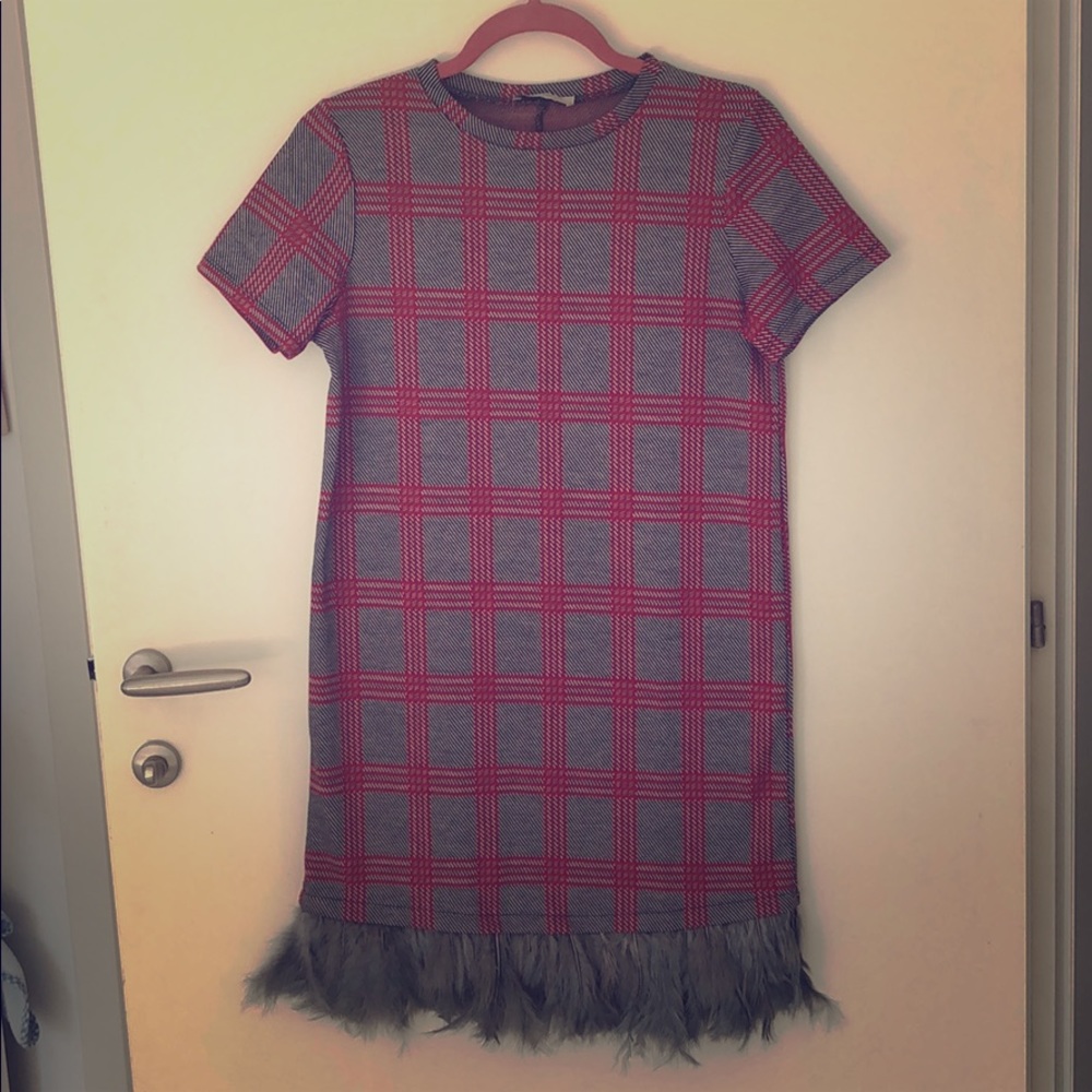 Knit feathered dress